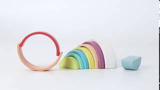 NG23486 CALM & BREEZY WOODEN STACKING RAINBOW