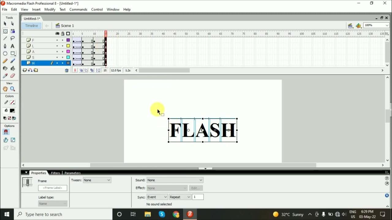 Flash Tutorial Beginners | Simple Text Effect Animation in Flash ...