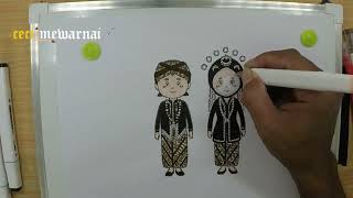 Mewarnai pakaian adat jawa tengah