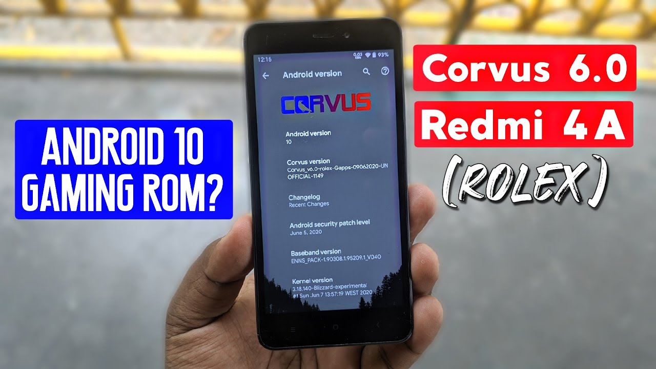 Corvus OS 6.0 For Redmi 4A (Rolex) | Android 10 | Best Gaming Rom? + High  Performance MODE - YouTube