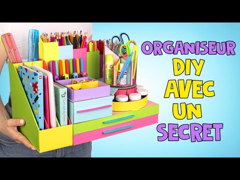 Organiseur de Bureau en Carton DIY Avec Compartiment Secret 🕵🏻‍♀️💰 