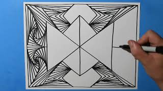 Daily Line Illusion #57 / April 2023 / Mesmerizing 3D Spiral Pattern / Satisfying and Relaxing Art