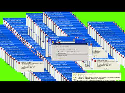 GREEN SCREEN Windows XP Error   VIRUS ERROR ☢   FOOTAGE   SOUND