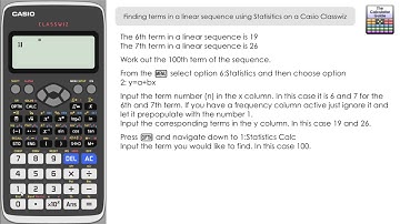 Finding Terms & nth Term of a Linear Sequence on a Casio Classwiz fx-991EX | Arithmetic Series
