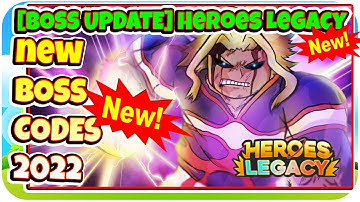 2022 NEW BOSS CODES Roblox Heroes Legacy, XP, Uncommon Spins, Rare Spins, SECRET CODES, ALL WORKING