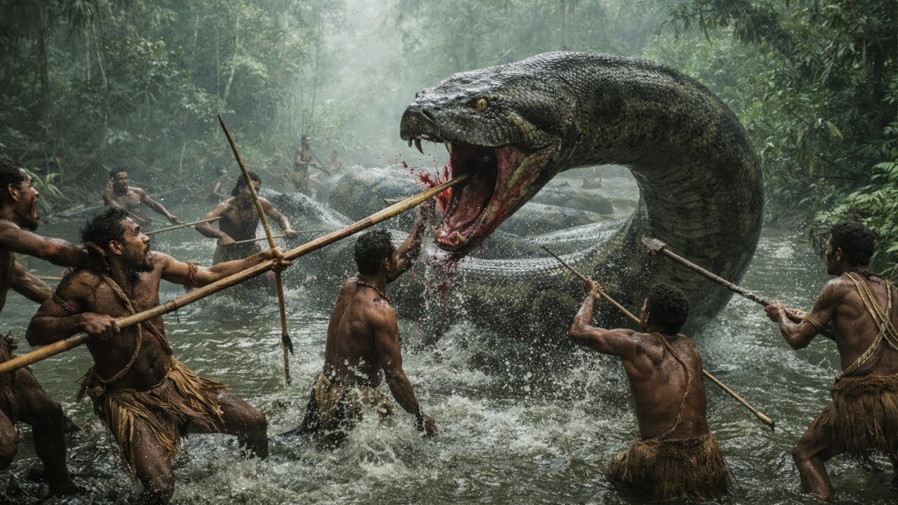 KOROWAI Tribe vs. the Monstrous Amazonian Titanoboa Serpent: A Dangerous Hunt for Survival