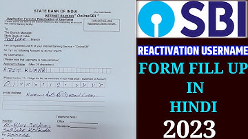 Sbi Username Reactivation Form Kaise Bhare / Reactivation Of Username In State Bank Of India 2023