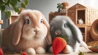 Rabbits eating Strawberries - Adorable ASMR by Bella & Blondie Bunny Rabbits 761 views 1 month ago 3 minutes
