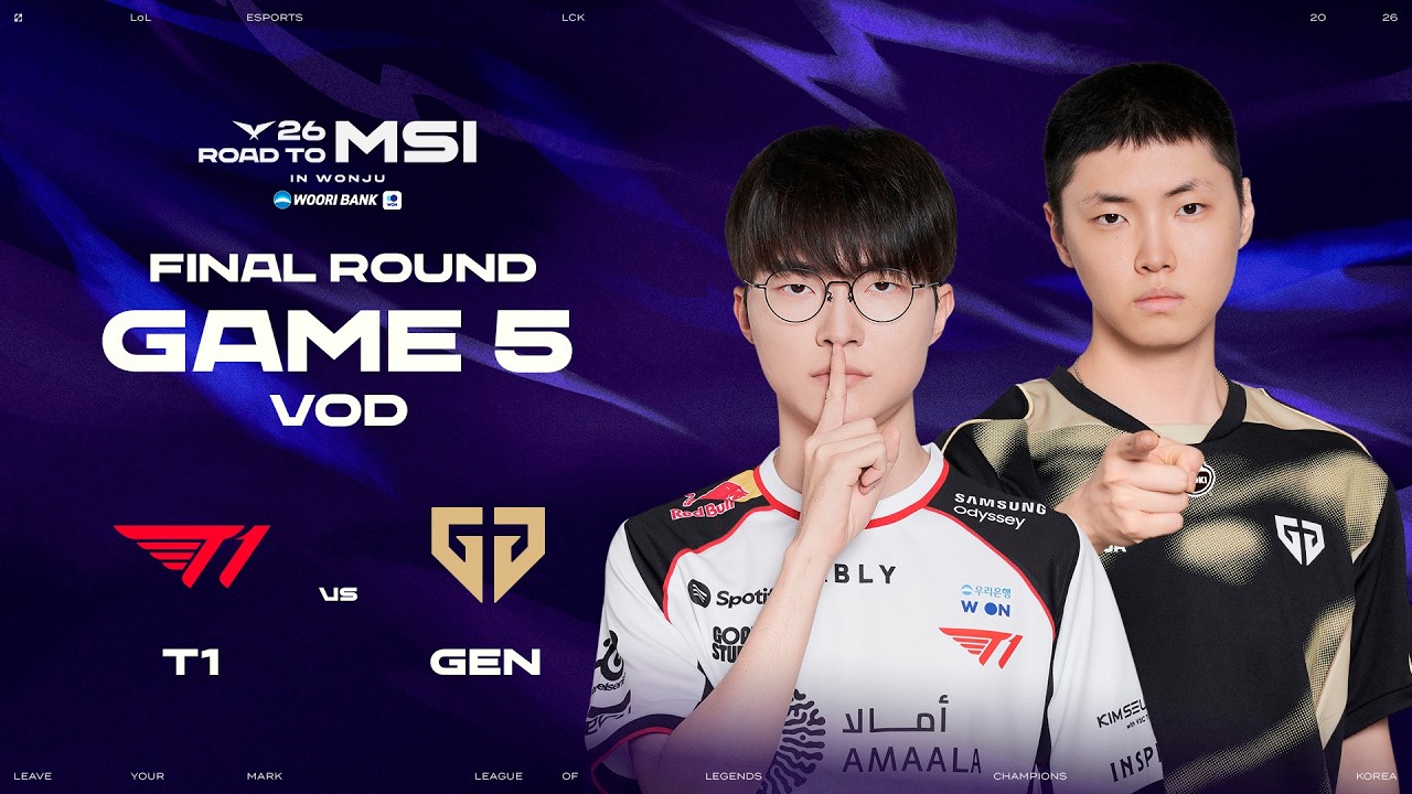 T1 vs GEN | Final Round Game 5 | 2026 LCK Road To MSI