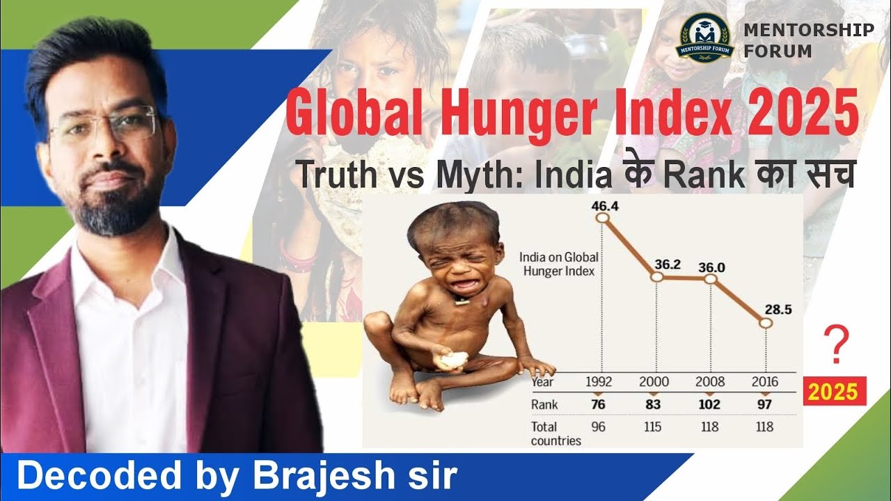 Global Hunger Index Ka Poora Sach Samjho 5 minute Mai I India's Rank improved I 1 question confirmed