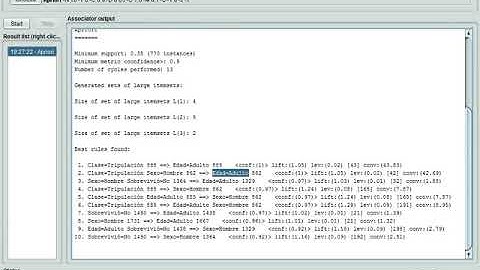 Reglas de asociación con Weka discretos
