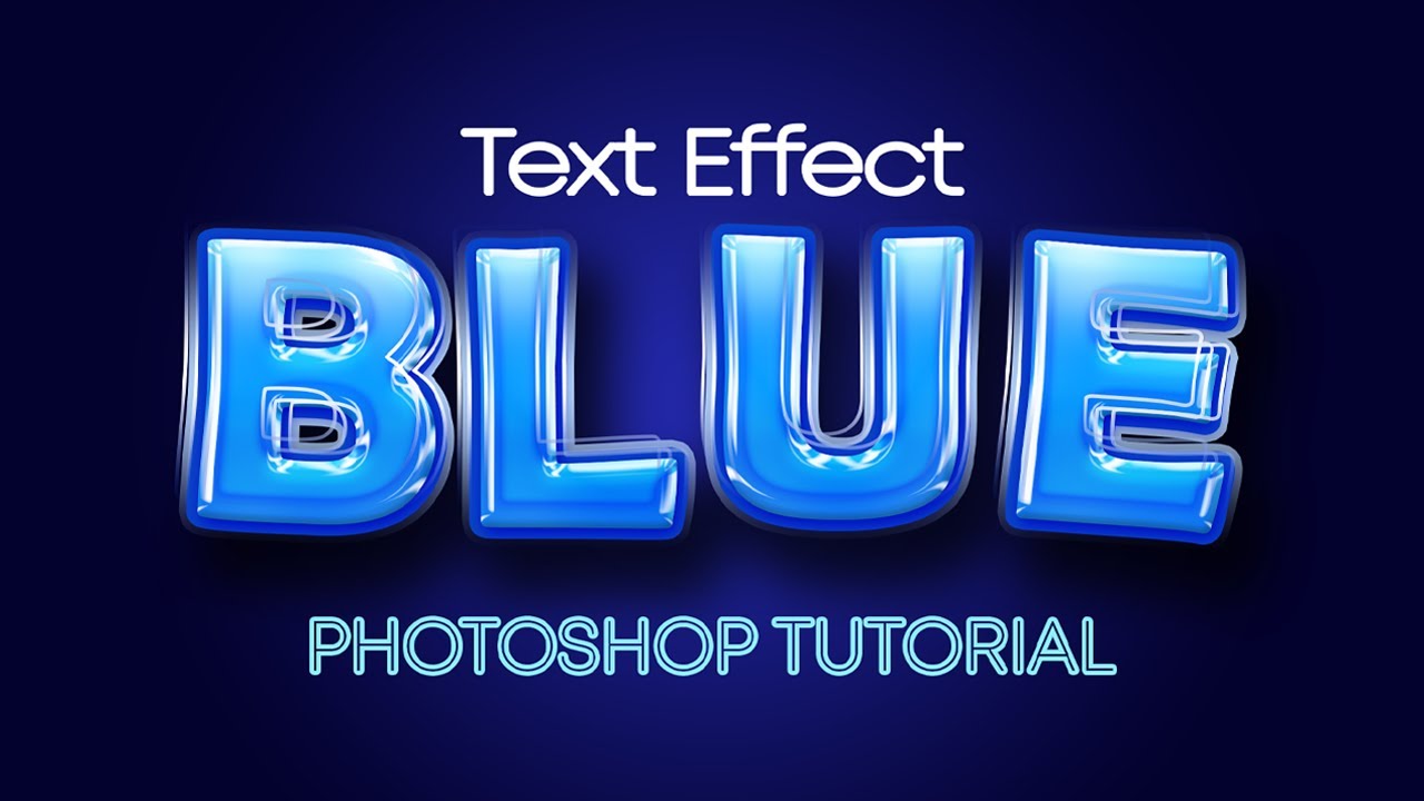 Text Effect Photoshop Tutorial | Glossy Blue Text - YouTube