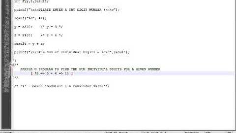 C PROGRAM  SUM OF TWO INDIVIDUAL DIGITS EXAMPLE DEMO
