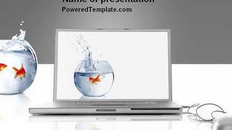 Golden Fish On The Laptop PowerPoint Template by PoweredTemplate.com