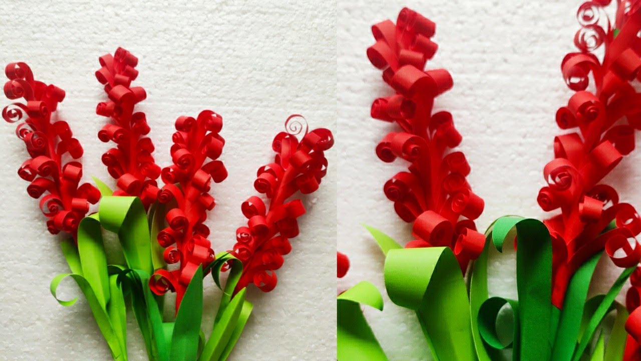 Flower Stick How To Make Flower Stick Paper Flower Stick Handmade Paper Craft 2 YouTube