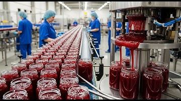 Inside the Factory: How Strawberry Jam Is Mass Produced 🍓 | Strawberry Jam Making Process
