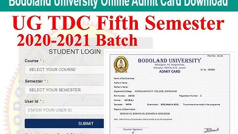 How to download Bodoland University TDC 5th sem Admit Card 2022-23