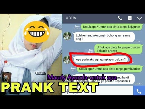 Ayu agresif!aku jadi gak tahan!!!prank text Maudy Ayunda - untuk apa (GONE WRONG)