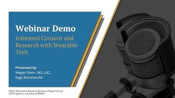 CITI Program Webinar Demo - Informed Consent and Research with Wearable Tech