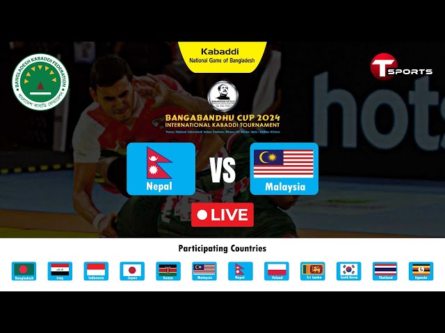 Live | Nepal vs Malaysia | Bangabandhu Cup 2024 | Kabaddi | T Sports class=