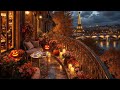 Paris Balcony Halloween Jazz 🎃 Cozy Autumn Café Ambience with Relaxing Jazz Music for Study &amp; Focus
