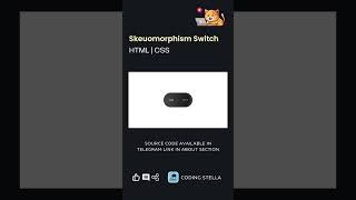 Skeuomorphism Switch 🤠 Button Using html css #shorts