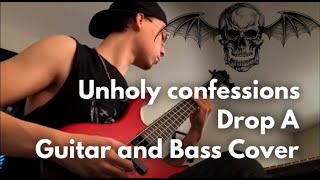Avenged Sevenfold - Unholy Confessions - Drop A Guitar and Bass Cover - Justus Hajas
