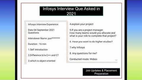 Infosys Interview 5 September 2021 Experience 🤩 Infosys Interview Questions Discussion must prepare👍