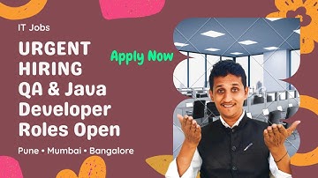 Urgent Hiring QA | Software Jobs in Pune Mumbai, Bangalore | Software Testing | Java Developer