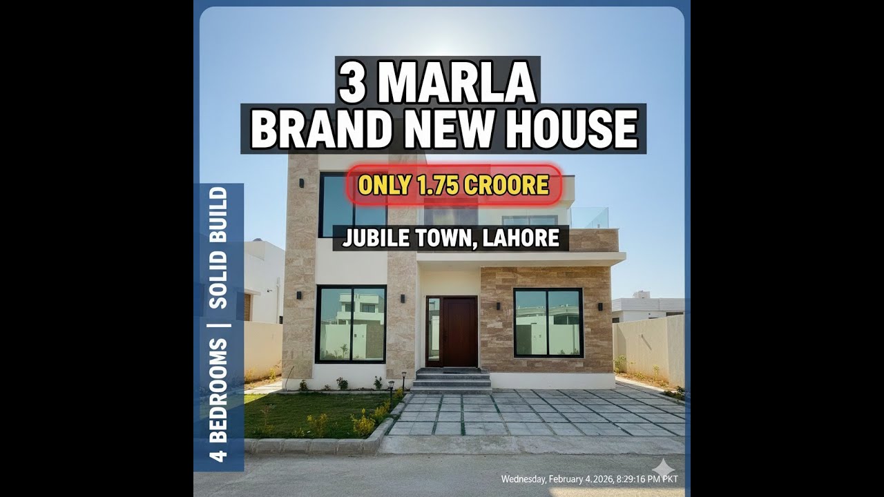 Sasta aur Beautiful 3 Marla Luxury House for Sale in Jubilee Town Lahore | 4 Bedrooms