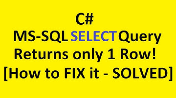 Only 1 data Row returns in C# MS SQL select query statement [How to FIX]