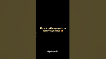 ⚡ “4 Must-Do Python Projects for Your Resume 🐍✅”#PythonProjects #PythonDeveloper #JobReadySkills