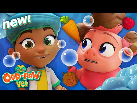 Hora do banho na Vet Care Clinic! 🧽 Novos episódios do Odd-paw Vet