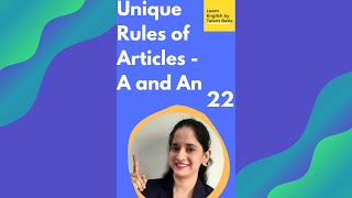 Unique Rules of Articles - A and An | Improve your English with Learn English by TB Shorts