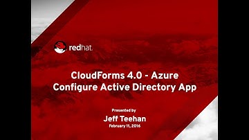 CloudForms 4.0 - Configure Azure Active Directory