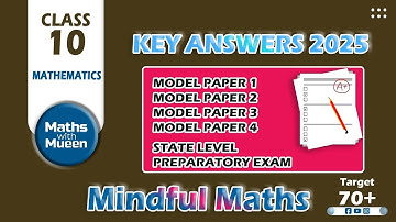 Maths Key Answers for all Model question paper & state level Preparatory Exam 2025