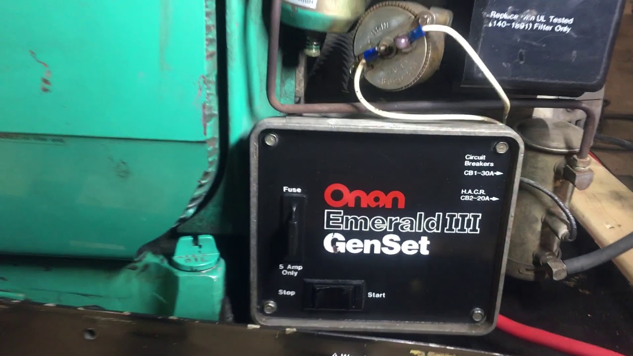 Cummins Onan Emerald III GenSet 6500 Watt RV Generator 6.5 kW - YouTube