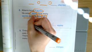 Use OKIOCAM to go through some math subtraction word problems
