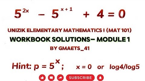 MAT 101: UNIZIK ELEMENTARY MATHEMATICS WORKBOOK FOR 100LEVEL