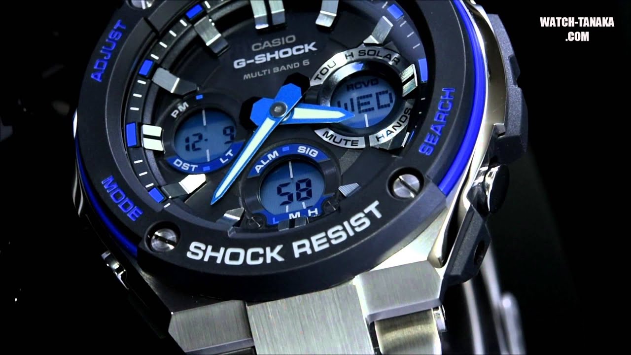 CASIO G-SHOCK G-STEEL GST-W100D-1A2JF カシオ G-SHOCK Gスチール タフソーラー電波 - YouTube