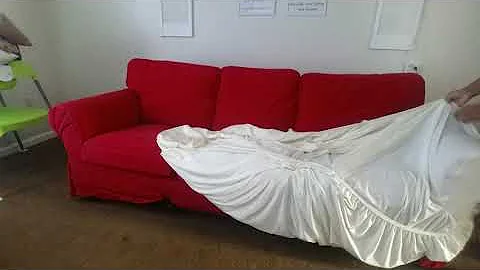 How To Update Your Couch By Using A 1 Piece Slipcover Review #review #amazonfinds