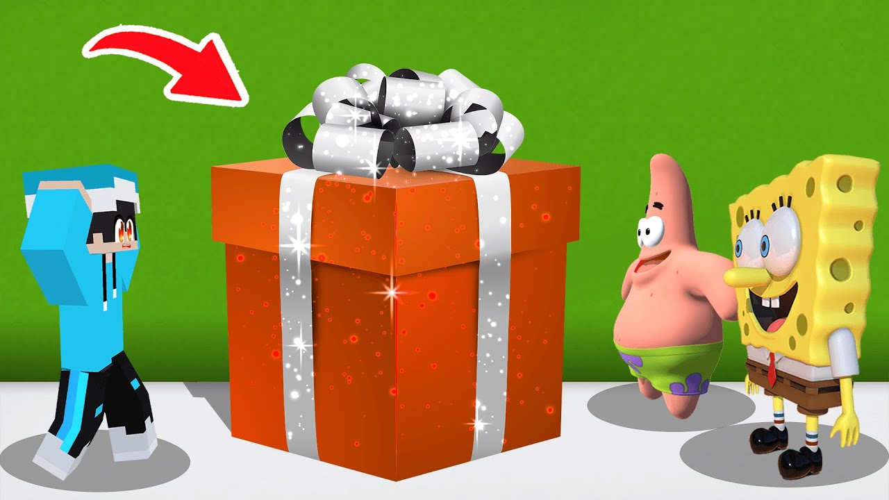 ماين كرافت لكن سبونج بوب وبسيط يعطوني هدية عملاقة !!؟ 🔥😱