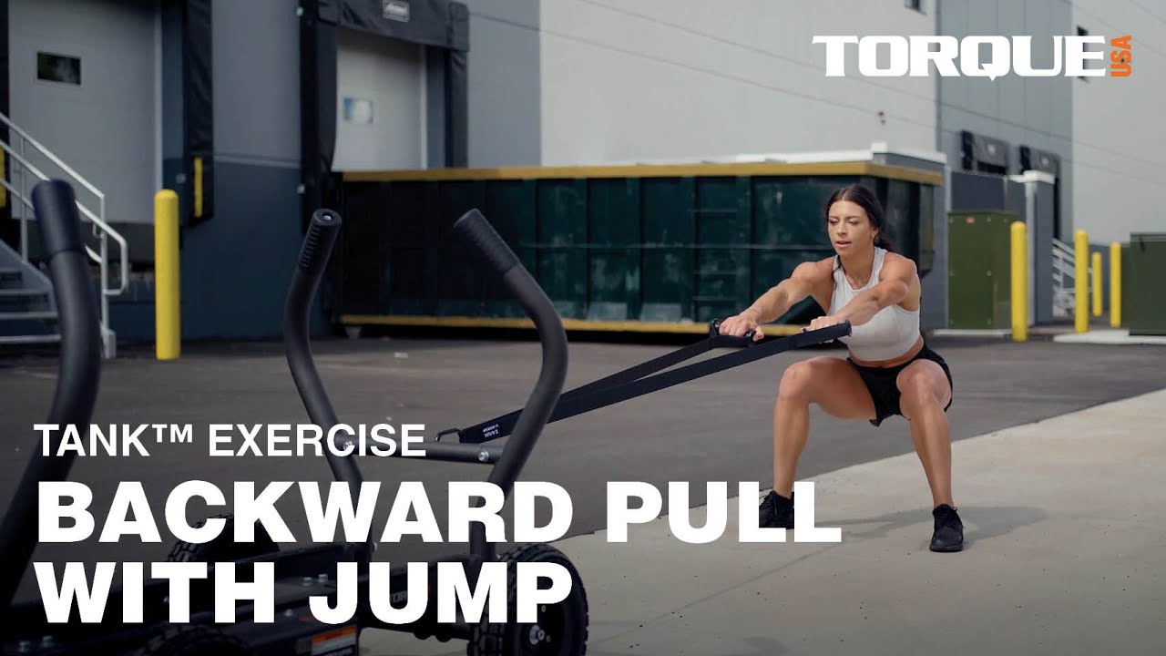 TANK Push Sled Exercises Backward Pull With Jump