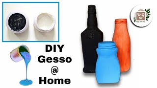 Homemade GESSO \/Painting Glass Bottles \/ Textured Paste \/Primer for painting
