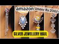 Silver oxidised jewellery under Rs 200/- || Amazon jewellery haul video malayalam