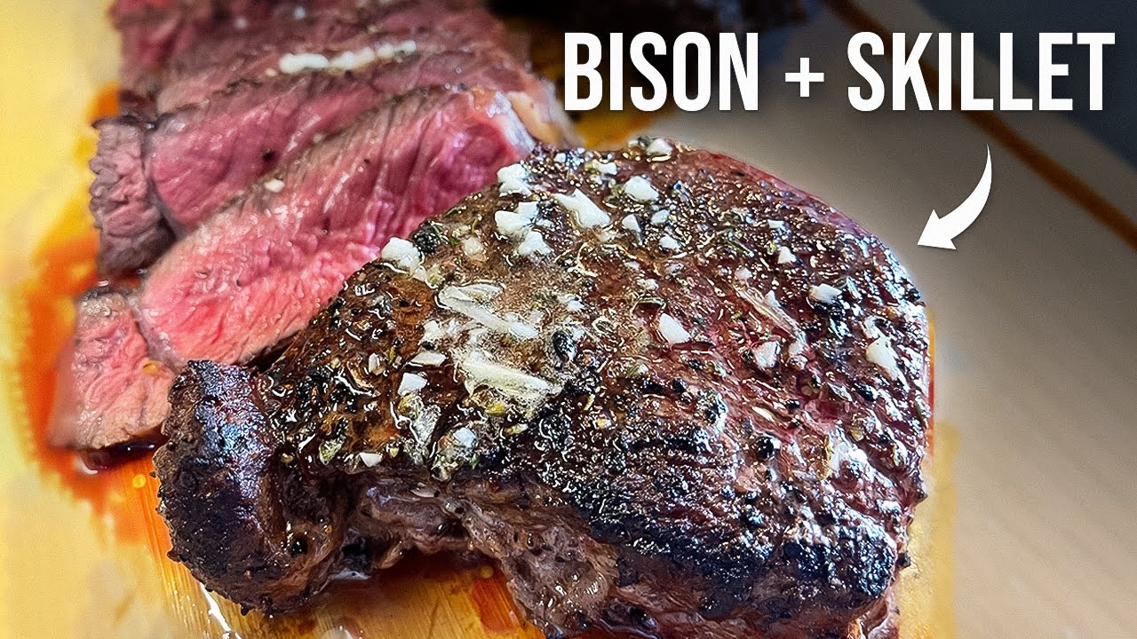 Perfecting BISON RIBEYES with a Cast Iron Skillet