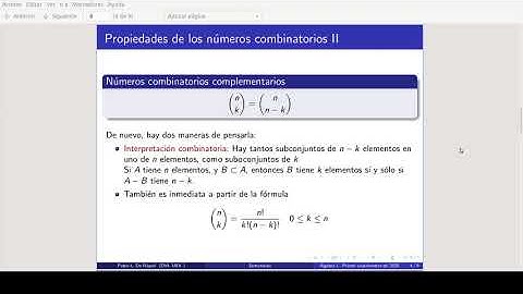 clase sobre sumatoria con números combinatorios