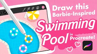 👙 Draw a Barbie-Inspired Swimming Pool in Procreate // Beginner Procreate Tutorial by Bardot Brush 7,036 views 9 months ago 26 minutes