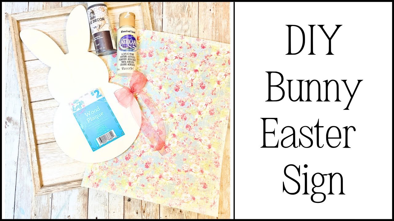 Самодельная пасхальная табличка с зайчиком | Пасхальный декор