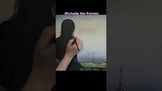 PARIS VIEW #art #acrylicpaintingtechniques #acrylicpaintingtutorial #painting #acrylictechniques